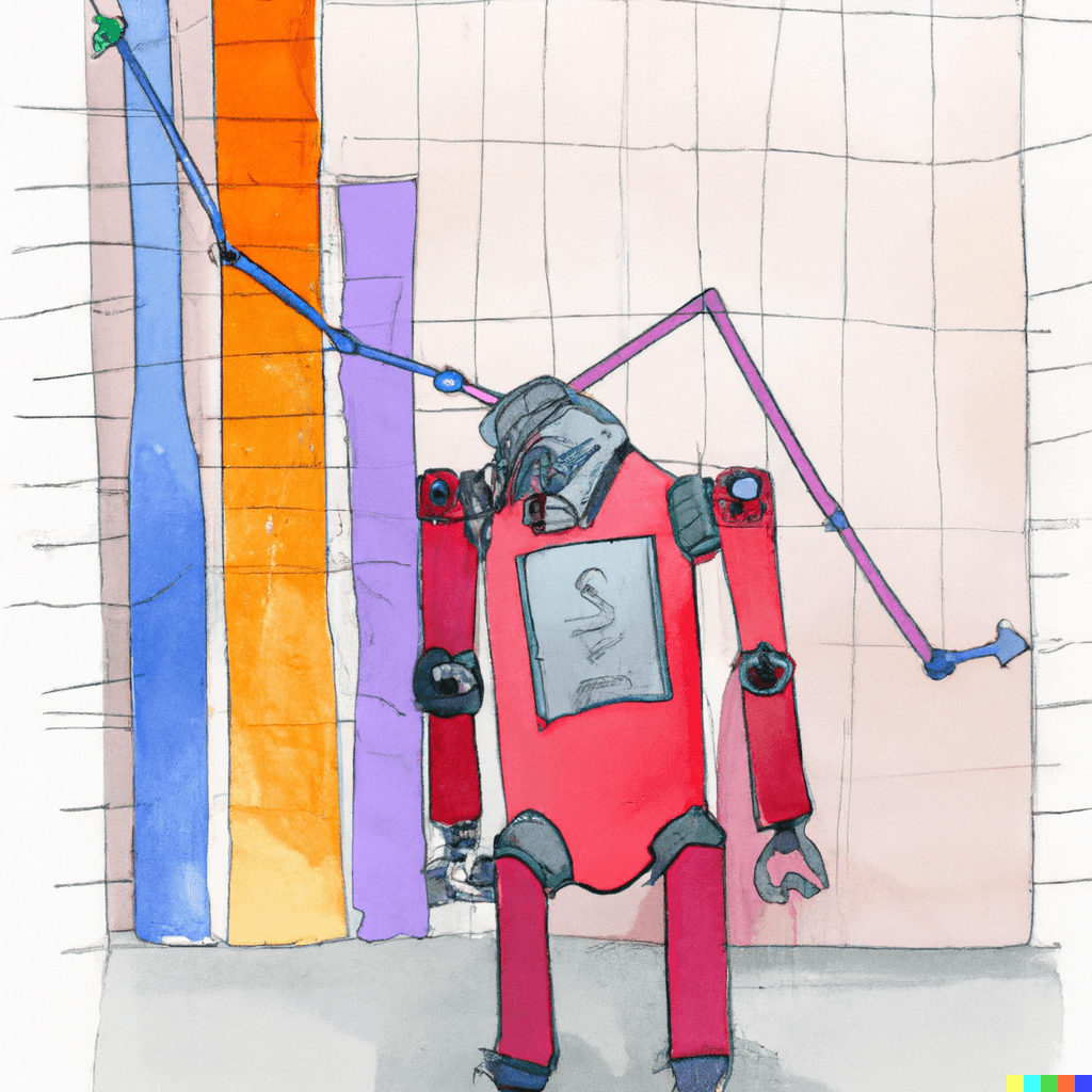 Robot has just looked at his portfolio performance which is in a serious drawdown
