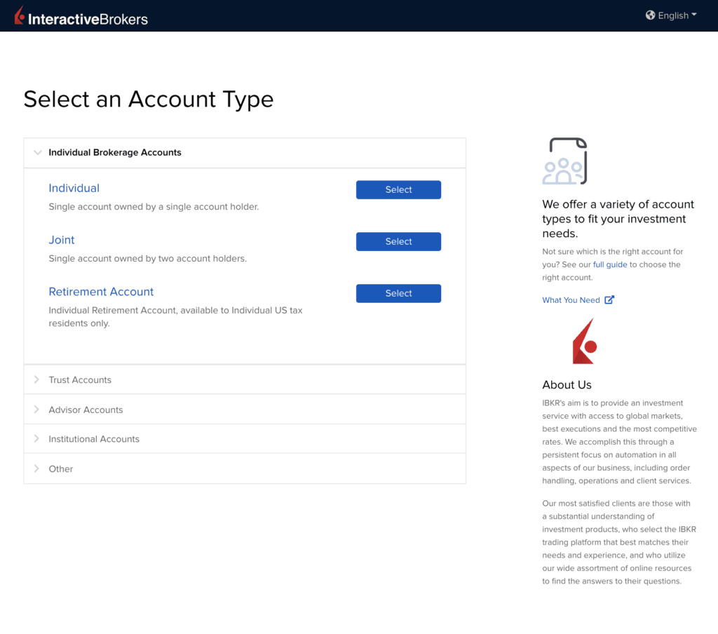Interactive Brokers account type.